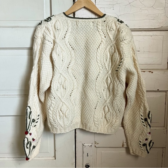 Vintage Obermeyer Wool Embroidered Cardigan Sweater - Picture 3 of 11